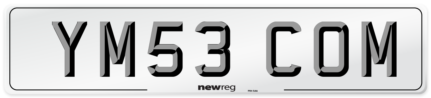 YM53 COM Number Plate from New Reg